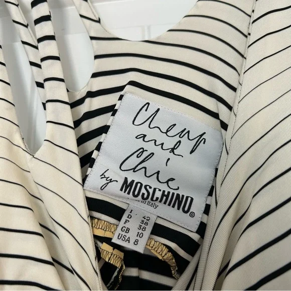 Vintage Moschino Cheap & Chic Stripe Gradient Form Fitting Maxi Dress - Picture 6 of 12